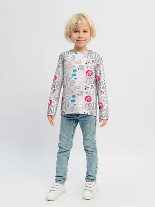 Детский лонгслив / Граффити-школьная тетрадь