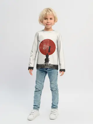 Детский лонгслив / Самурай на коне