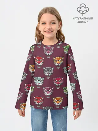 Детский лонгслив / Дикие кошки