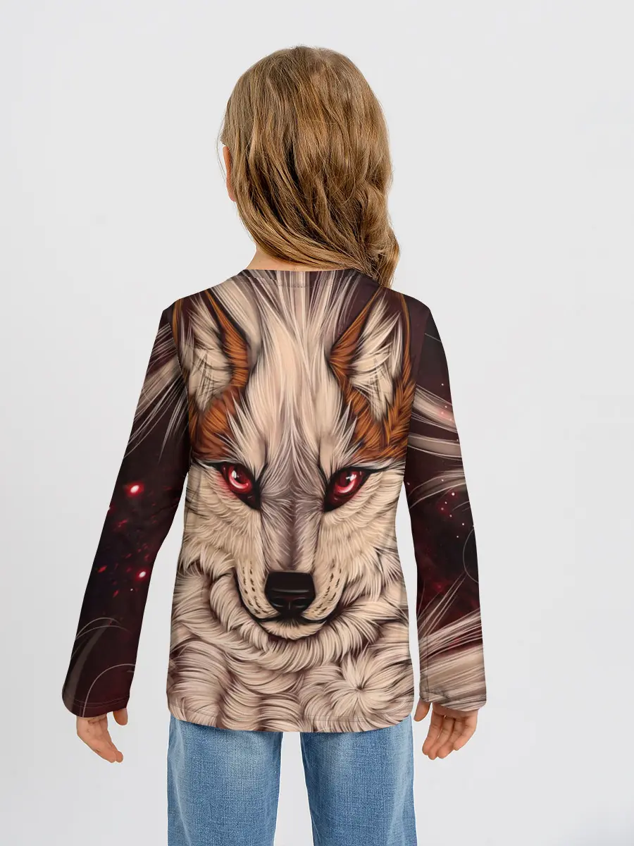 Детский лонгслив / Красивая Волчица