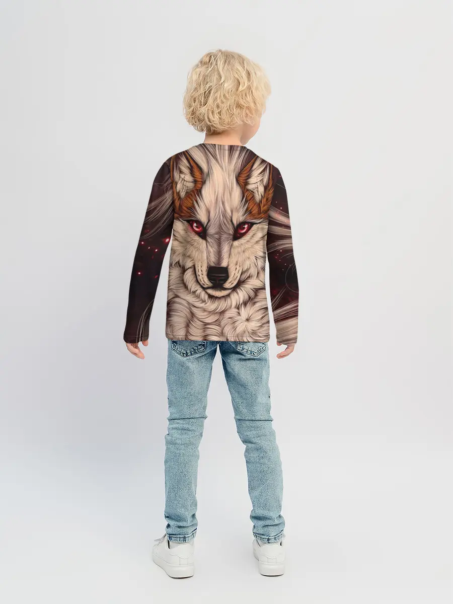 Детский лонгслив / Красивая Волчица