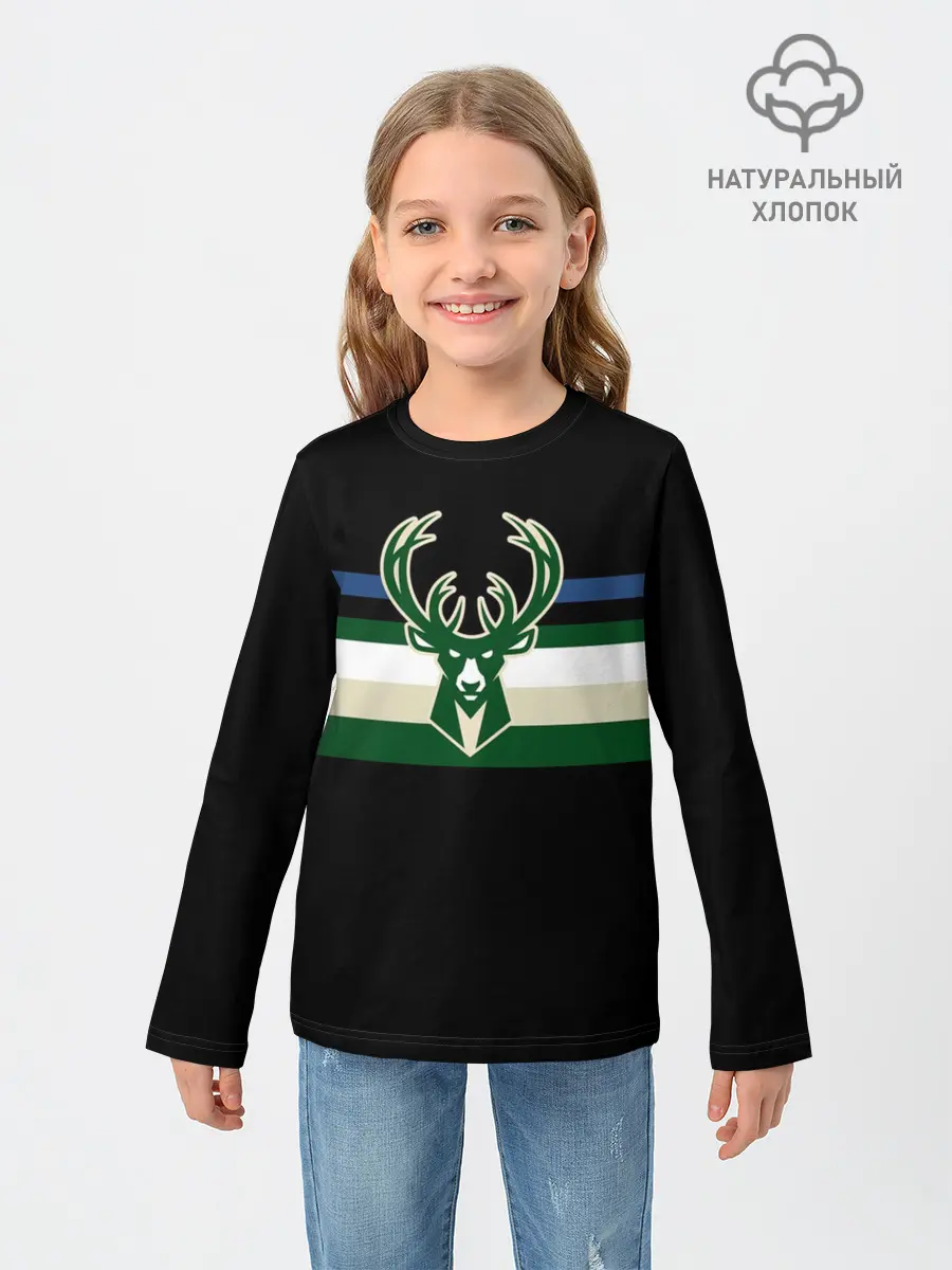 Детский лонгслив / Milwaukee Bucks форма. Statement Edition