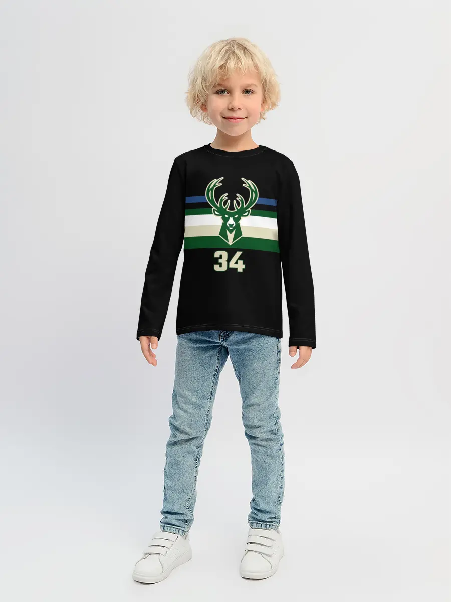 Детский лонгслив / Milwaukee Bucks форма. Яннис Адетокумбо