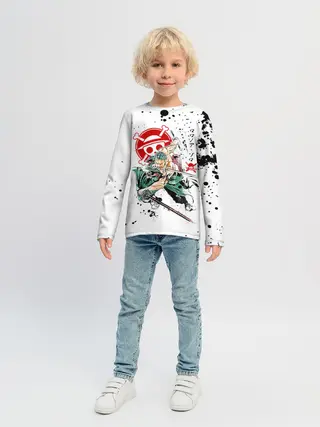 Детский лонгслив / Ророноа Зоро пират Соломенной Шляпы