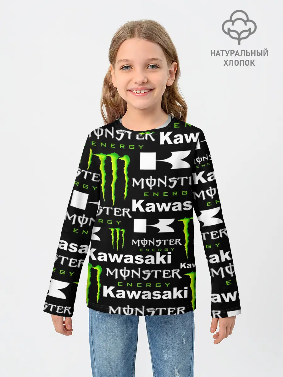 Детский лонгслив / KAWASAKI X MONSTER ENERGY