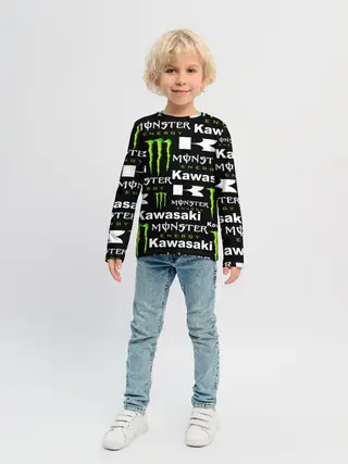 Детский лонгслив / KAWASAKI X MONSTER ENERGY