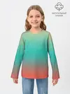 Детский лонгслив / Красно-бирюзовый градиент