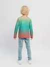 Детский лонгслив / Красно-бирюзовый градиент
