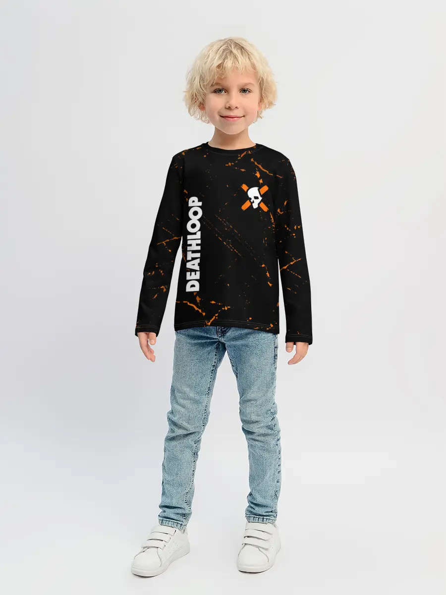 Детский лонгслив / Deathloop - Skull - Grunge