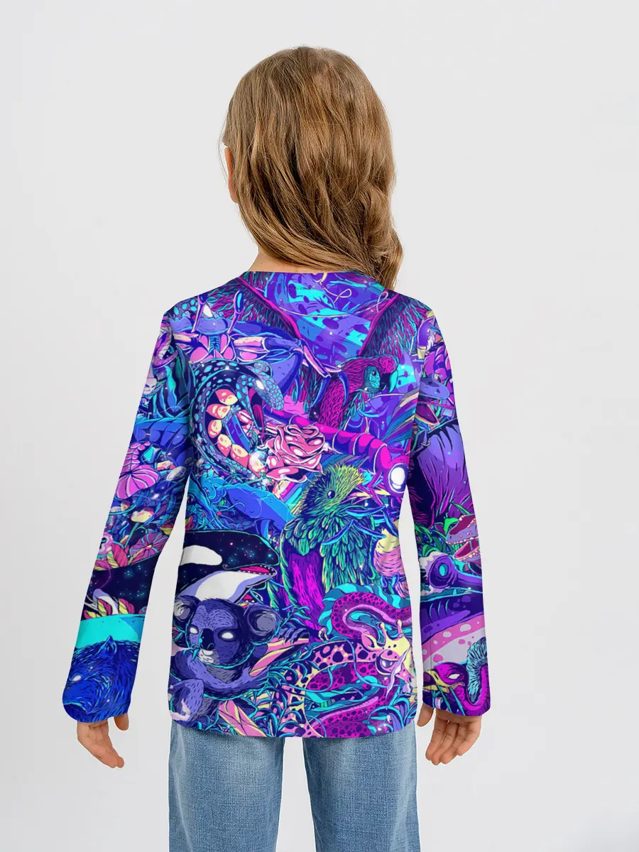 Детский лонгслив / Неоновые Звери