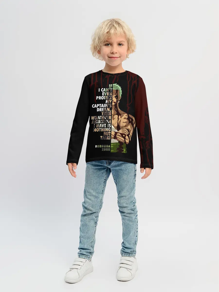 Детский лонгслив / Зоро окровавленный | One Piece