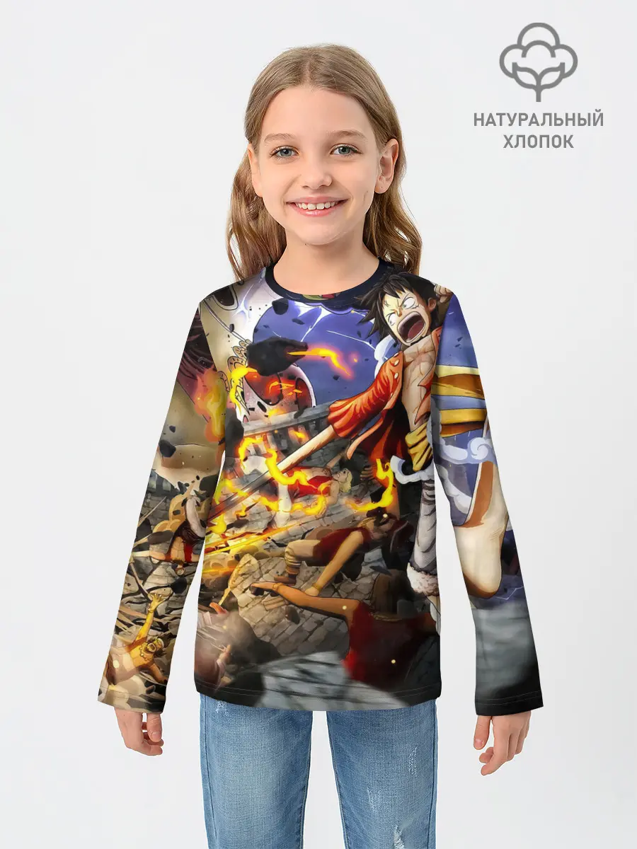 Детский лонгслив / Экшен One Piece. Большой куш