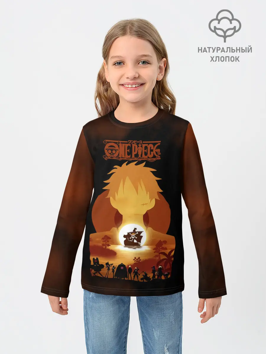 Детский лонгслив / One Piece пираты Соломенной Шляпы