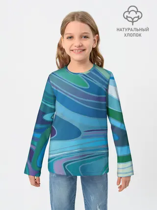 Детский лонгслив / Морская волна