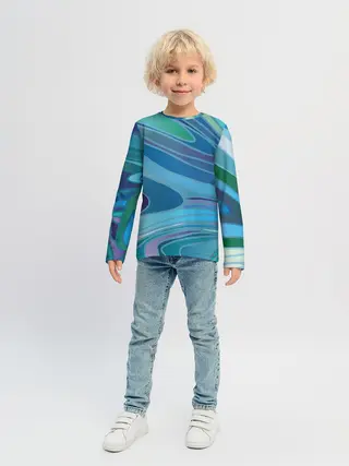 Детский лонгслив / Морская волна