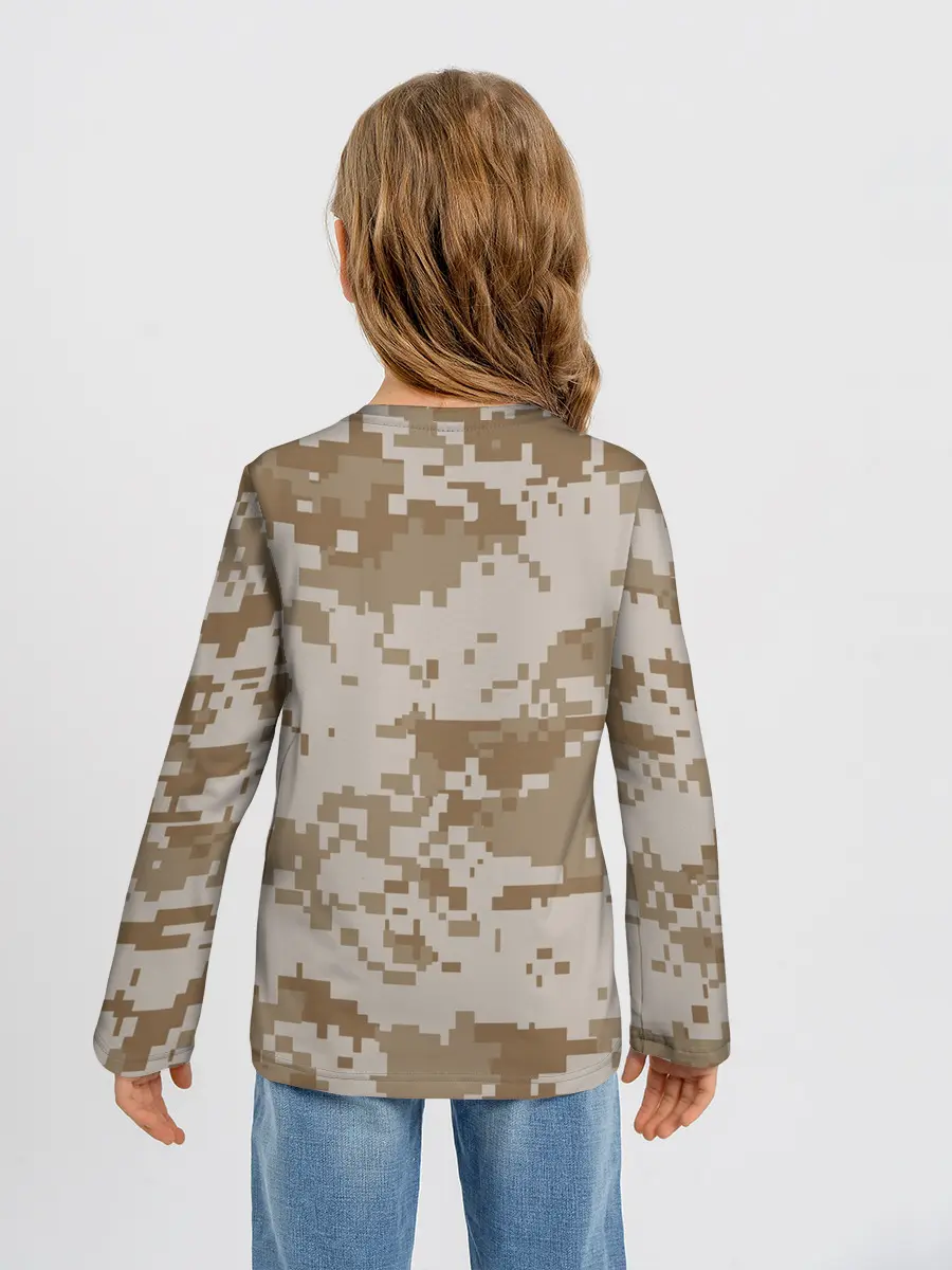 Детский лонгслив / Камуфляжный пиксель