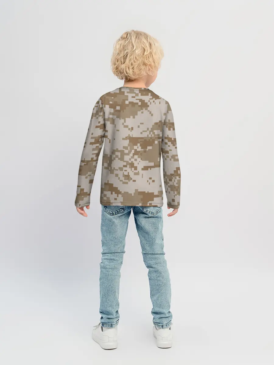 Детский лонгслив / Камуфляжный пиксель