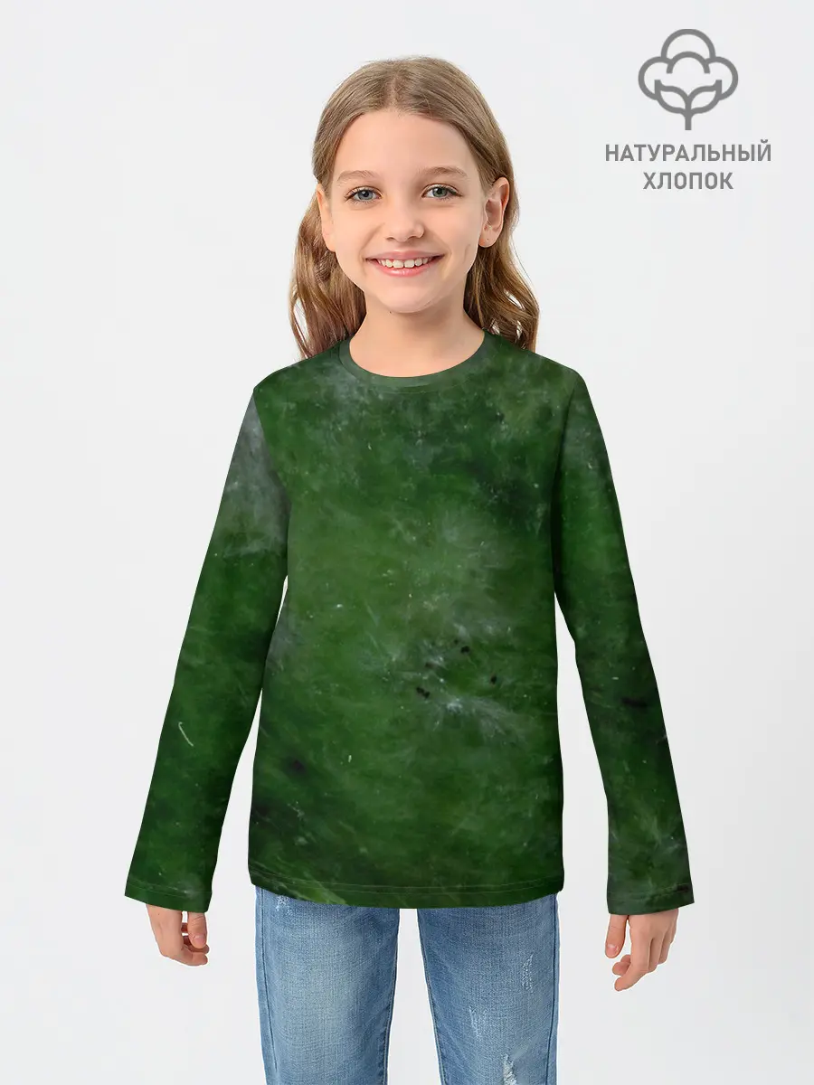 Детский лонгслив / Точки На нефритовом Фоне