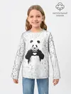 Детский лонгслив / Панда Любовь Сердце Брызги