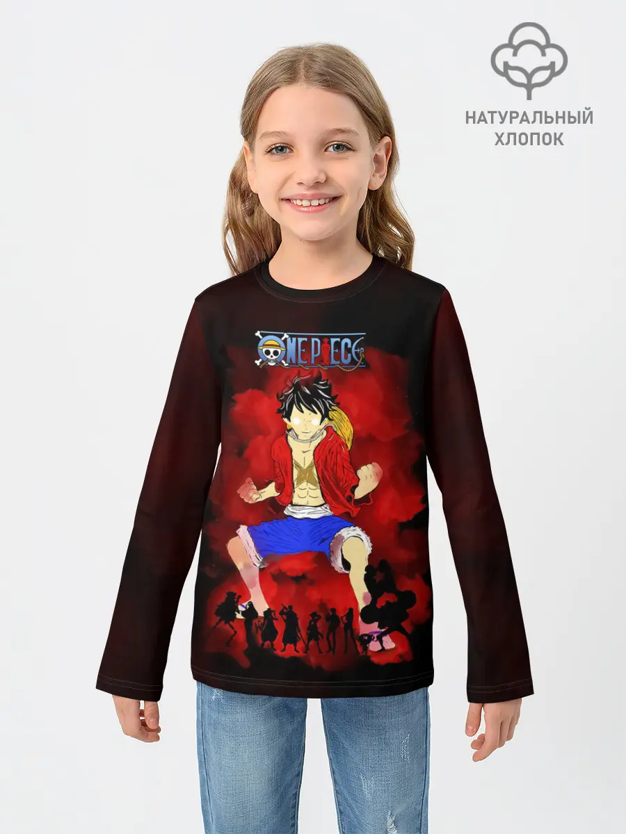 Детский лонгслив / Луффи и Пираты Соломенной Шляпы