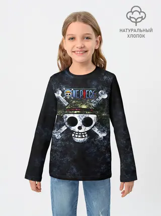 Детский лонгслив / Веселый Роджер One Piece. Большой куш