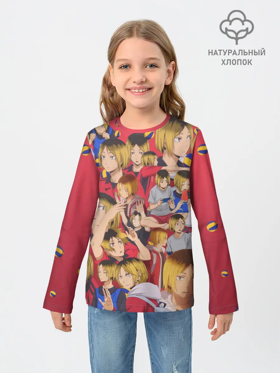 Детский лонгслив / Kozume Kenma Pattern Color