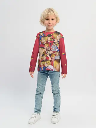 Детский лонгслив / Kozume Kenma Pattern Color