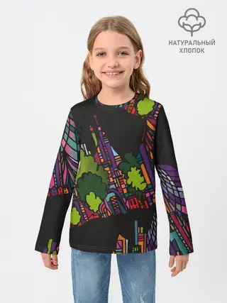 Детский лонгслив / Ночные огни