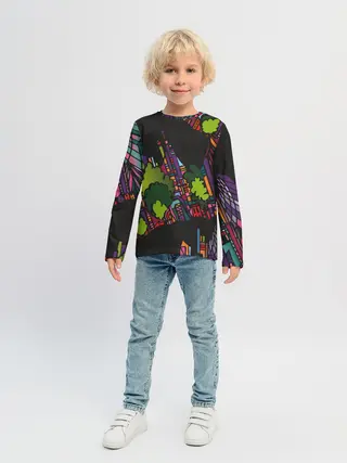 Детский лонгслив / Ночные огни