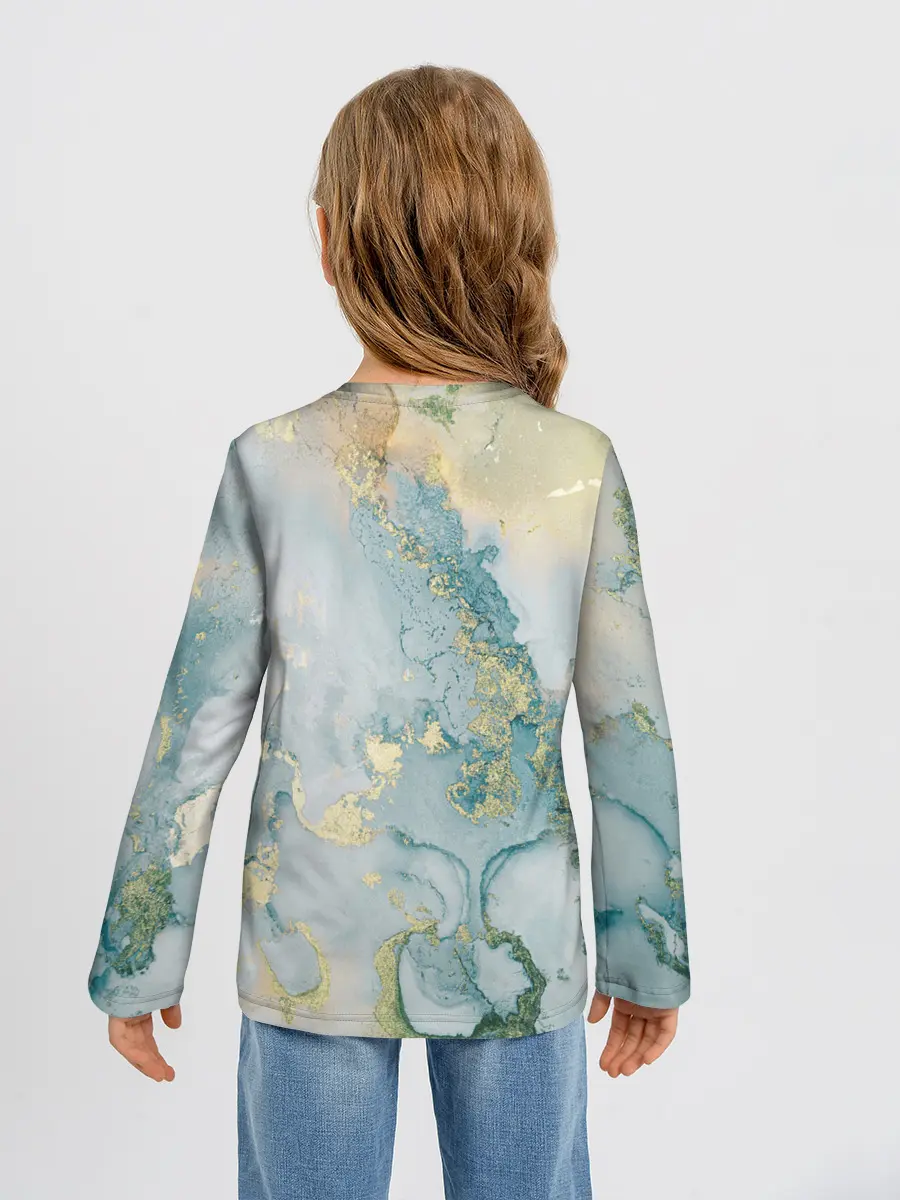 Детский лонгслив / Абстрактный мрамор