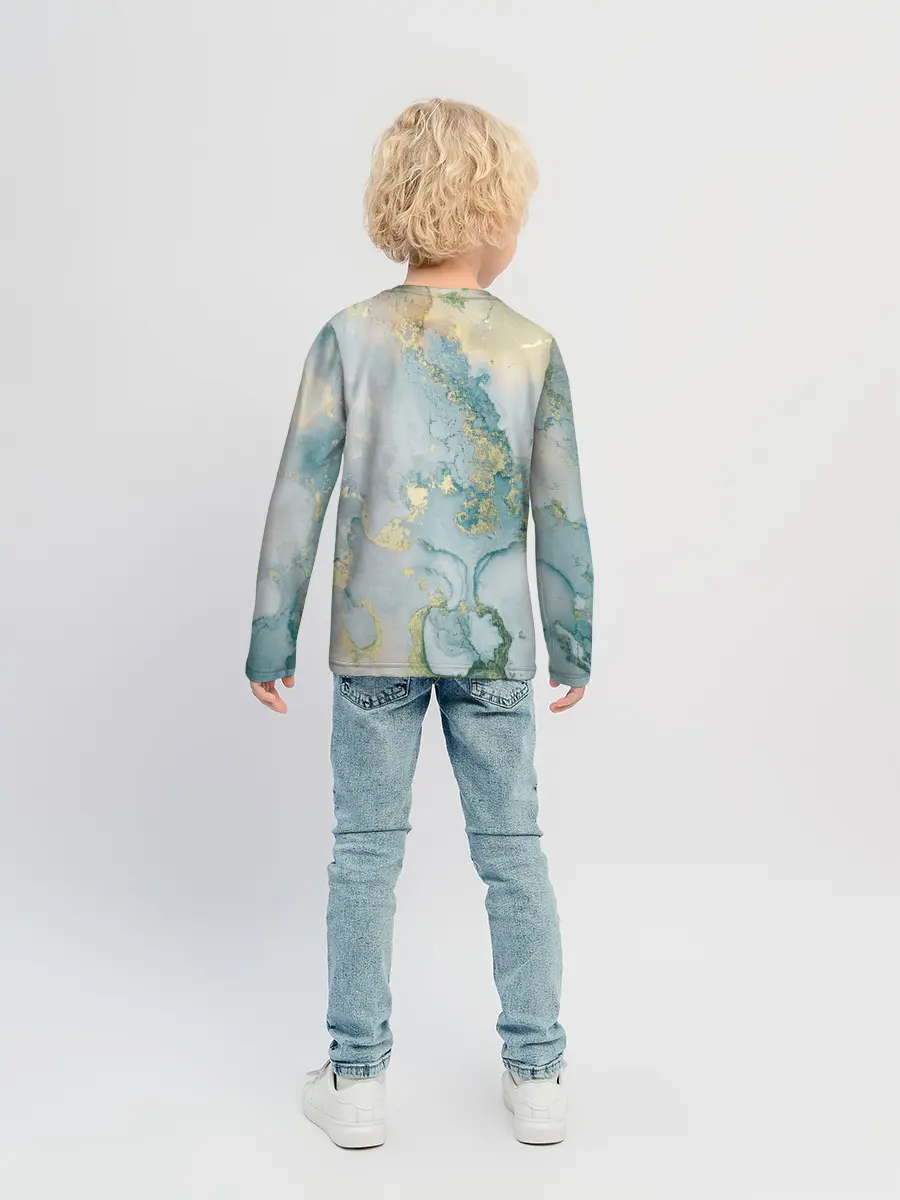 Детский лонгслив / Абстрактный мрамор