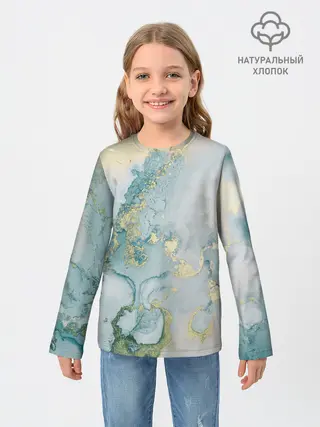 Детский лонгслив / Абстрактный мрамор