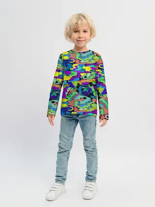 Детский лонгслив / Камуфляж в ярких тонах