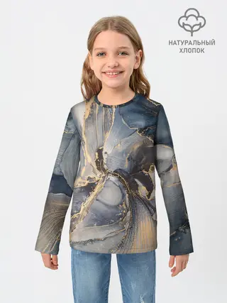 Детский лонгслив / Fluid art ink mix