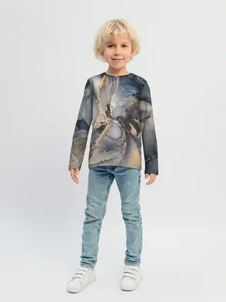 Детский лонгслив / Fluid art ink mix