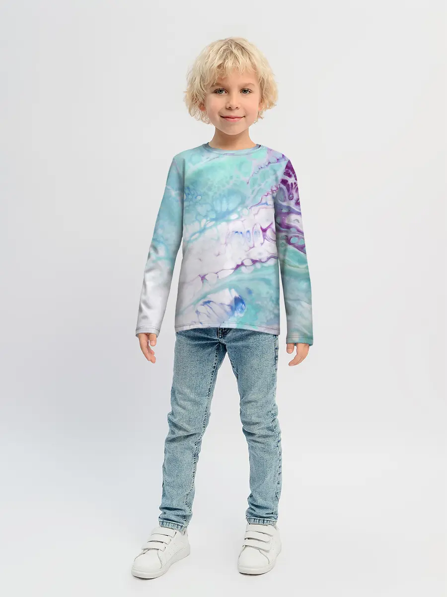 Детский лонгслив / Цветная морская пена