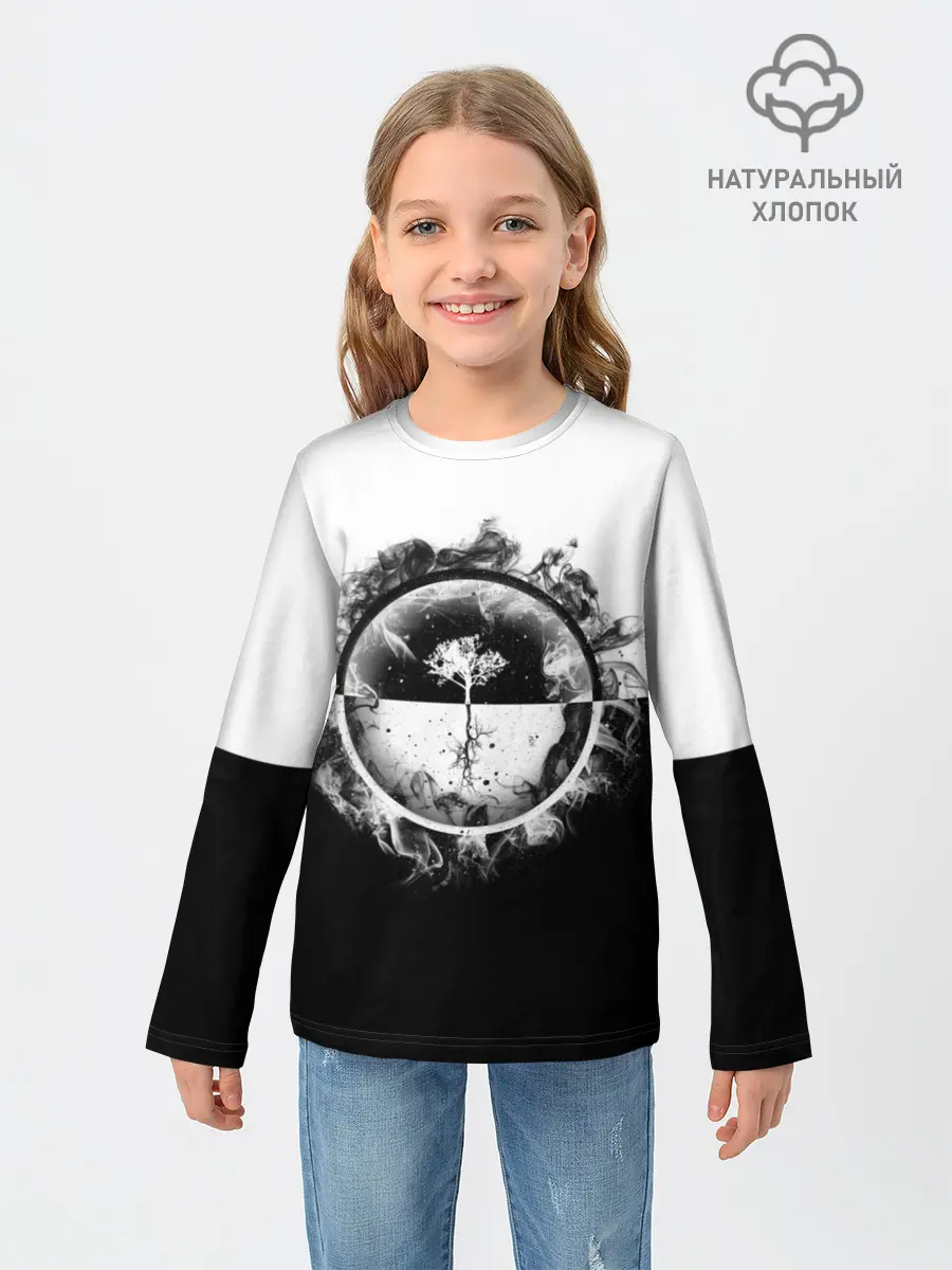 Детский лонгслив / Black and White