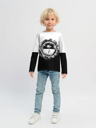 Детский лонгслив / Black and White