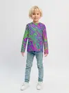 Детский лонгслив / Неоновый абстрактный узор