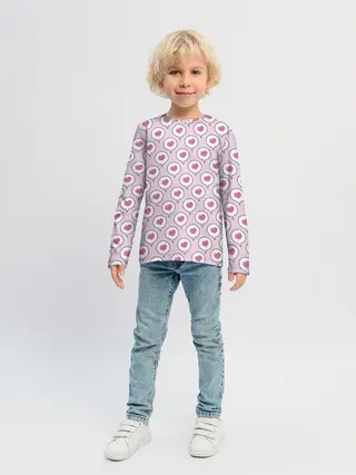 Детский лонгслив / Сердечки в облачках