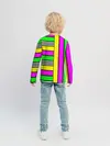 Детский лонгслив / полосатый неоновый модный узор