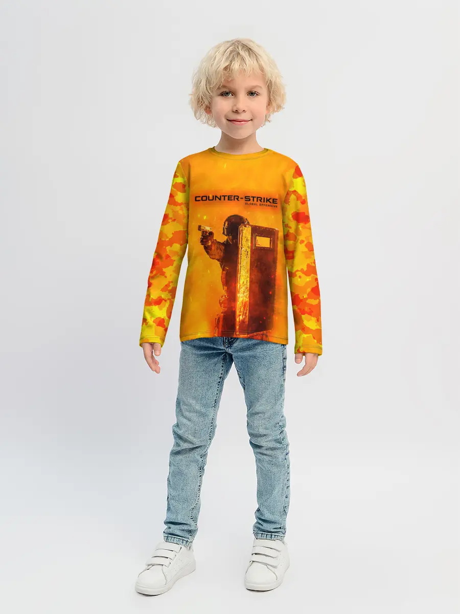 Детский лонгслив / CS GO FIRE | КС ГО
