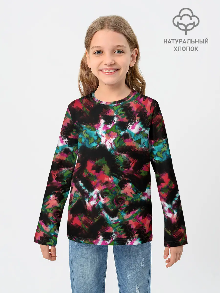 Детский лонгслив / Гранжевый абстрактный узор