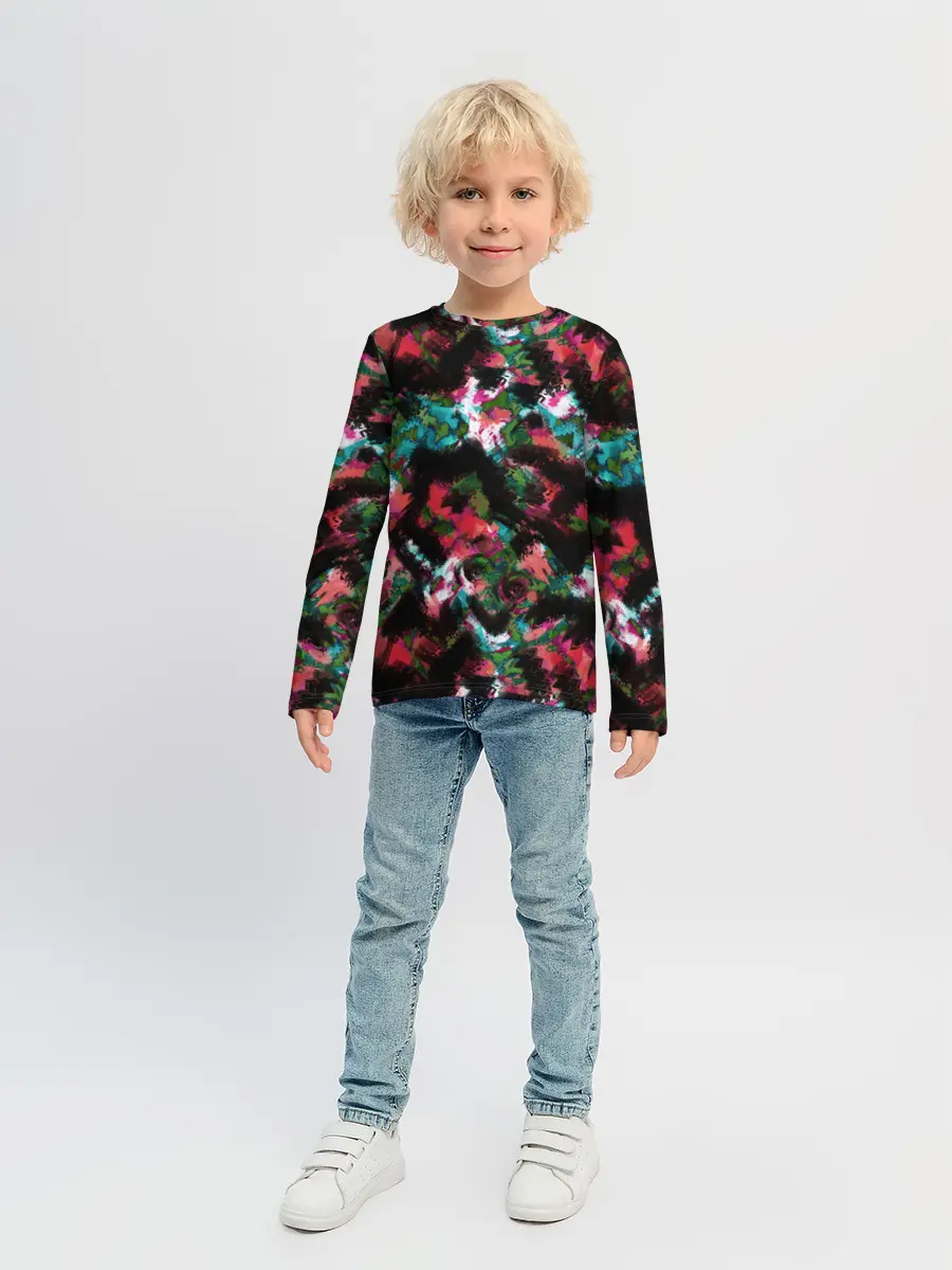 Детский лонгслив / Гранжевый абстрактный узор