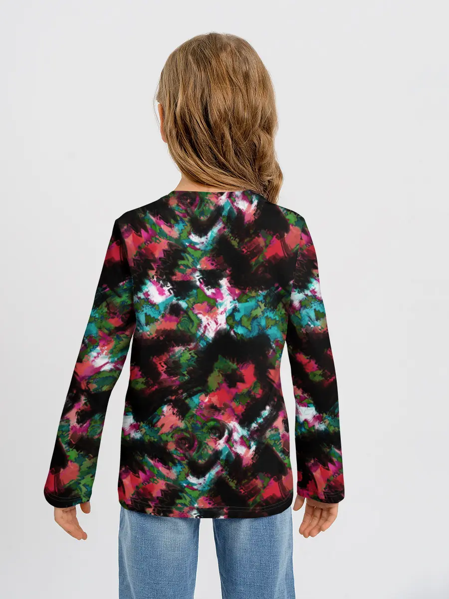 Детский лонгслив / Гранжевый абстрактный узор