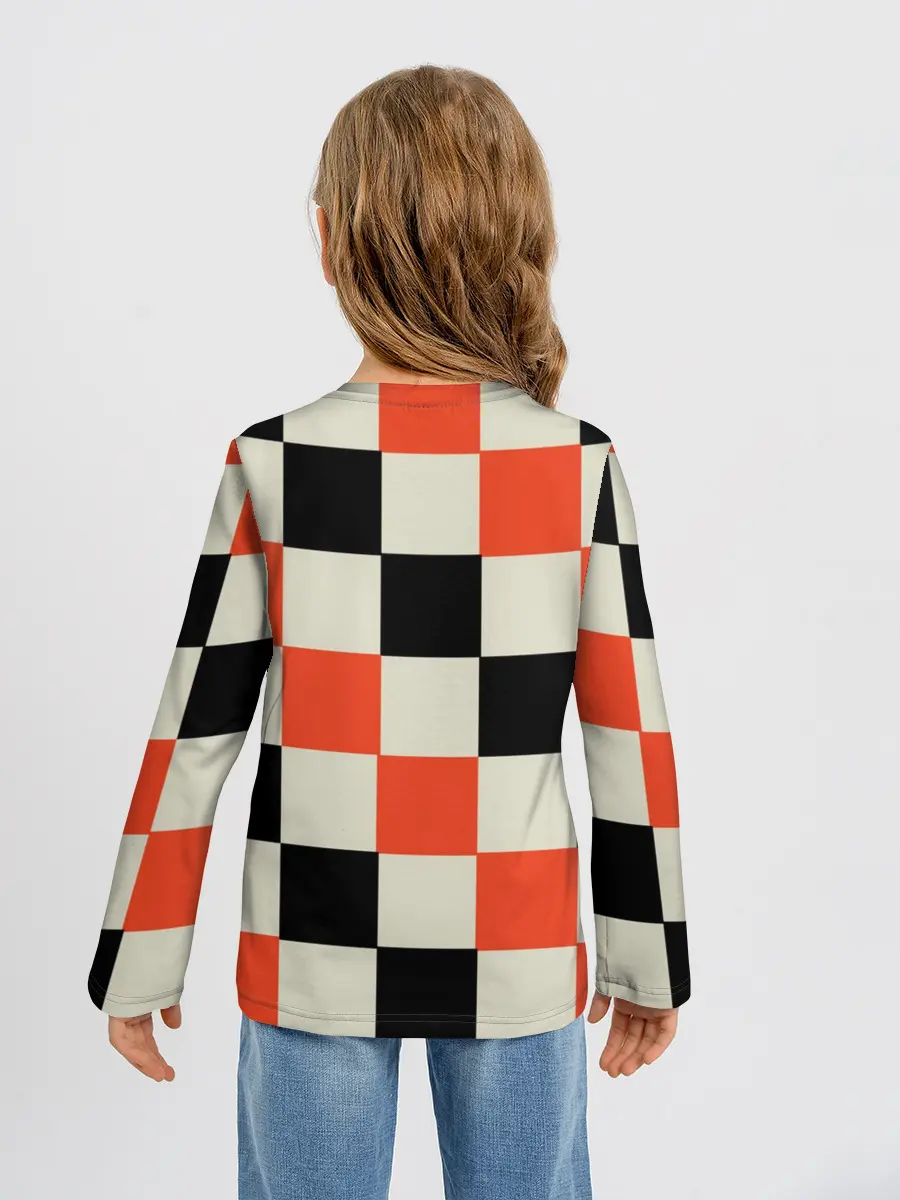 Детский лонгслив / Образец шахматной доски