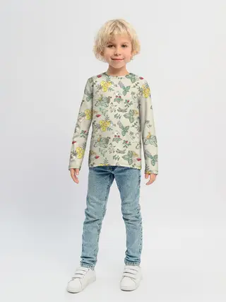 Детский лонгслив / Зайчики с Цветочками