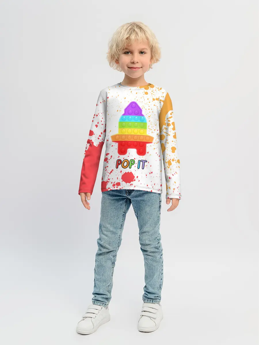 Детский лонгслив / Pop It - Rocket - Paint