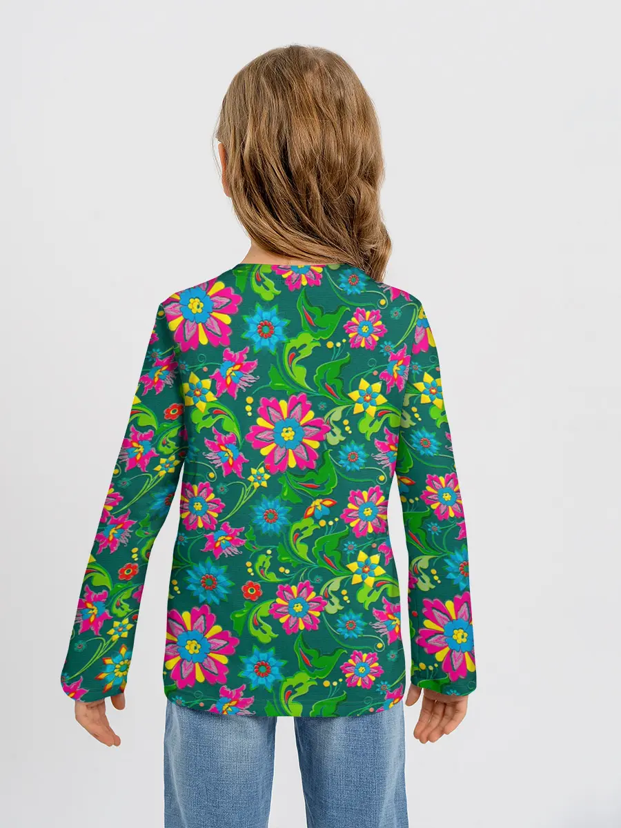 Детский лонгслив / Поле разноцветных цветков