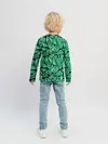Детский лонгслив / Зеленый абстрактный узор